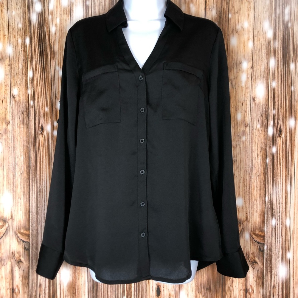 Elegant Black Women's Button-Up Blouse